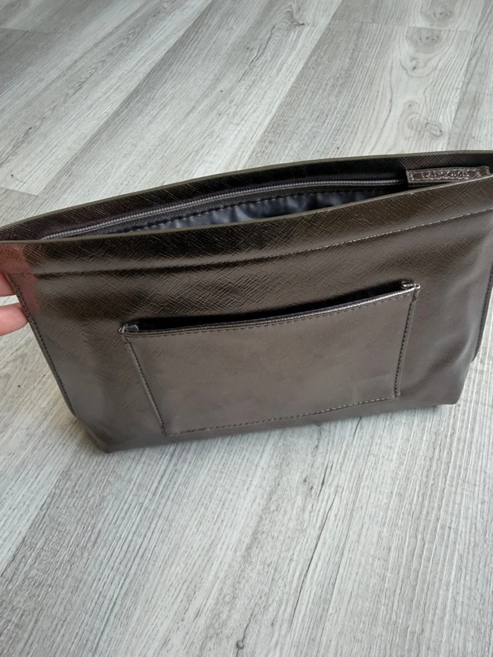 Lancôme Paris Metallic Bronze Cosmetic Bag Makeup Pouch Travel Clutch